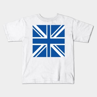 Blue & White Union Jack Flag Kids T-Shirt